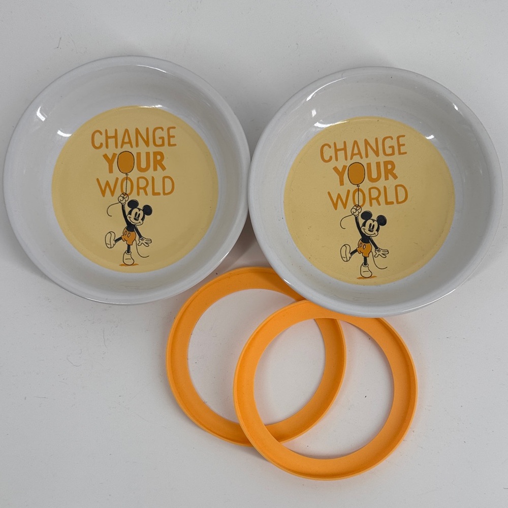 NWT Disney Mickey Mouse Bowls with Yellow and Orange